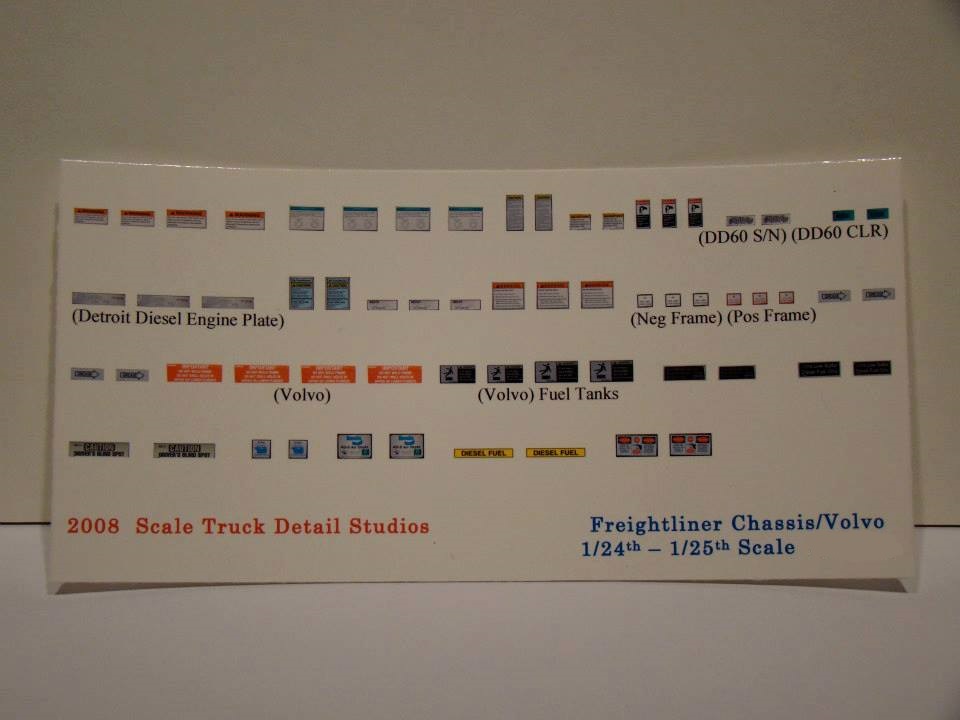 Freightliner/Volvo chassis detail decals - Click Image to Close